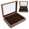 8 Grids Glasses Storage Box Wooden Sunglasses Display Case Travel Jewelry Organizer