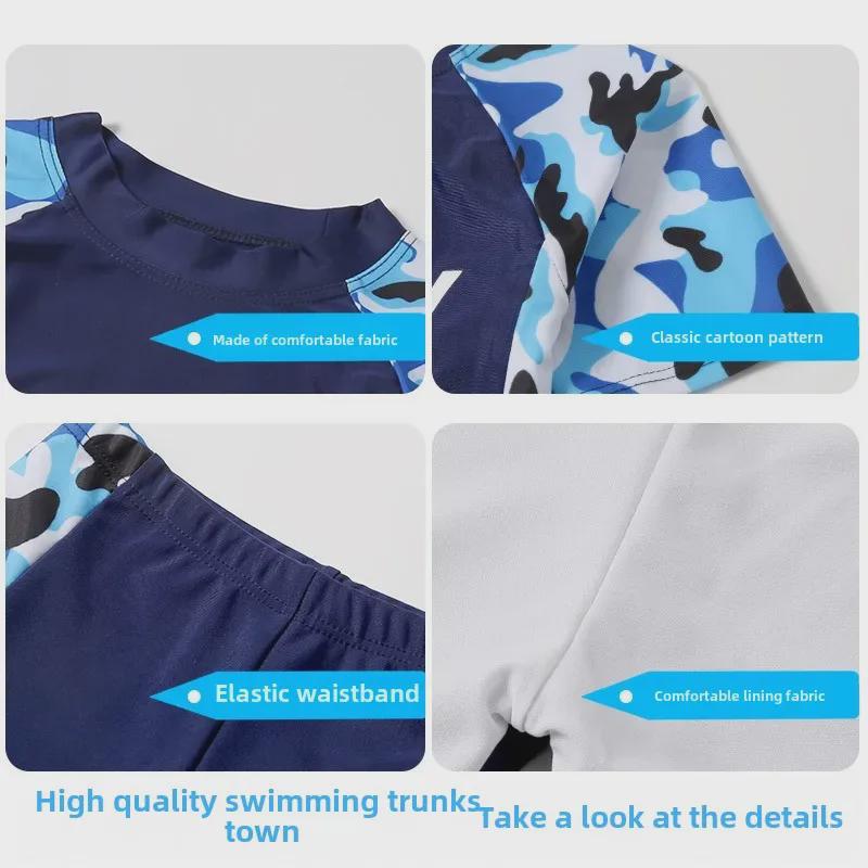 Langarm-Zweiteiler-Badeanzug mit Sonnenschutz für Jungen