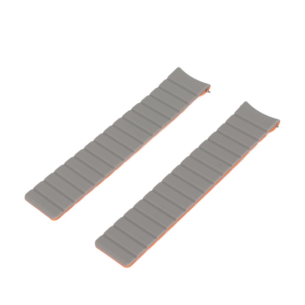 2Pcs Watch Strap Silicone Universal Magnetic Watches Band for Amazfit GTR 3 3 Pro 22mm Grey Orange