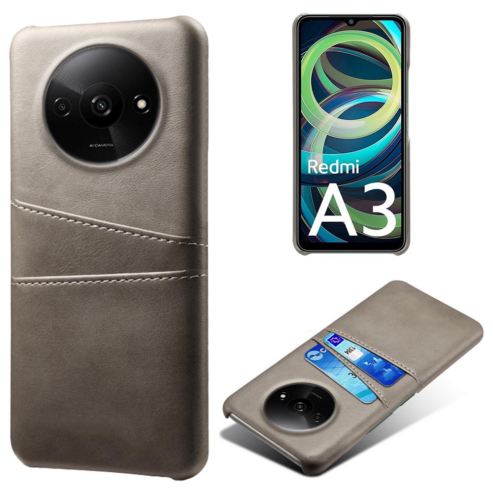 Etui dla Xiaomi Redmi A3 4G/Poco C61 4G z przegródkami na karty, pokryte skórą PU, twardy pokrowiec na telefon z PC