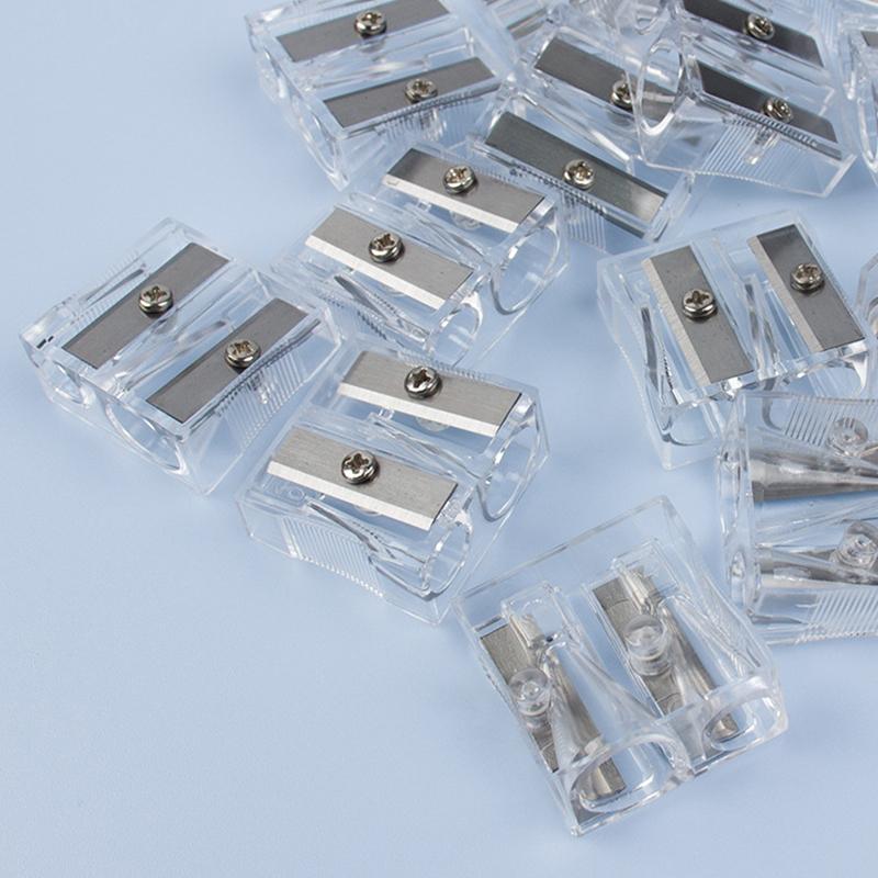 10Pcs Pencil Sharpener 2-Hole Pencil Sharpener Transparent Pencil Sharpener