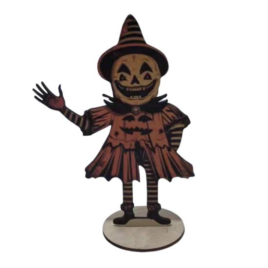Yousheng 1/6Pcs Halloween Pumpkin Man Bunting Spooky Rustic Wooden Pumpkin Man Hanging Garland Table Sign Festival Ornament Decoration