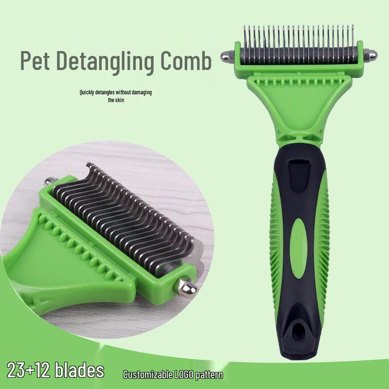 Double-Sided Pet Comb & Knot Rake for Dogs & Cats