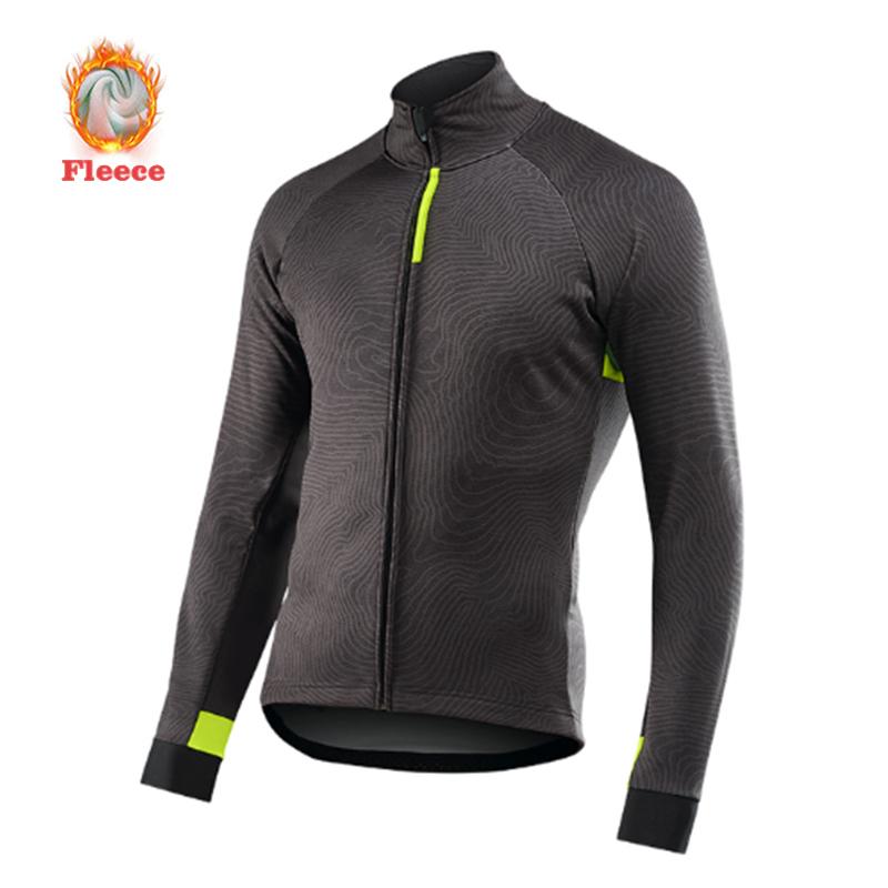 2023 Autumn/Winter Men's Cycling Jerseys Long Sleeve Thermal Fleece Bicycle Shirts Full Sleeve MTB Bike Jersey Tops Keep Warm Outdoor Cycling Jacket