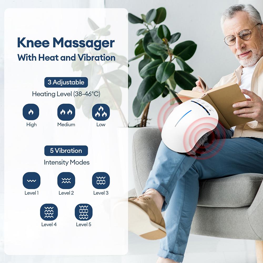 6-Head Electric Smart Knee Massager Vibration Air Pressure Kneading Hot Compress Knee Massage Machine Wireless Knee Masajeador