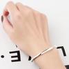 925 Silver Irregular Smooth Open Cuff Bracelet For Women Minimalist Versatile Bangle Gift For Best Friend