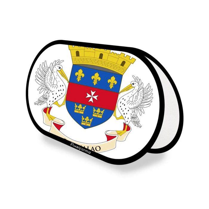 Drapeau Ovale - Saint-Barthélemy - 70 x 120 cm - Polyester - Impression recto/verso - Pliable rétractable