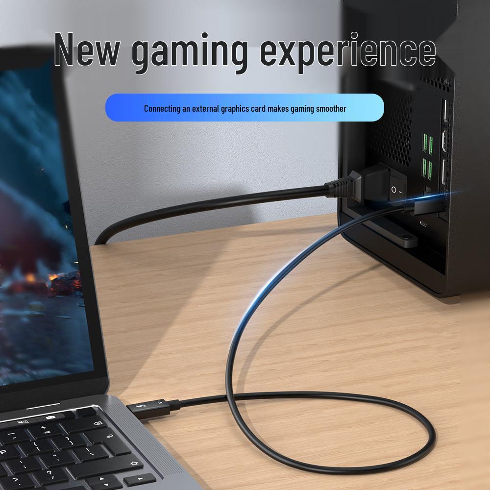 Thunderbolt 4 Data Cable Type-C Male to Male, 40Gbps High-Speed, PD240W Charging, 8K Mirroring