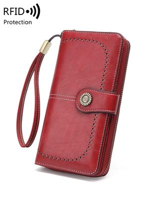 Hohe Qualität Frauen Brieftasche RFID Anti-diebstahl Leder Geldbörsen Für Frau Lange Zipper Große Damen Handtasche Weibliche Geldbörse karte Halter
