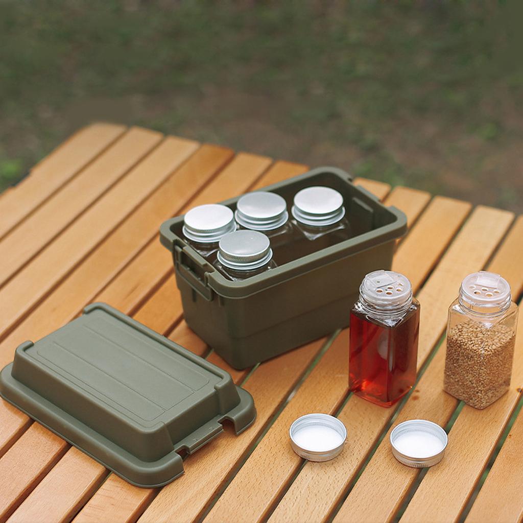 Camping Spice Kits Travel Spice Holder Hiking Spices Set 6Pcs Spice Jar with Storage Box Portable Spice Seasoning Box