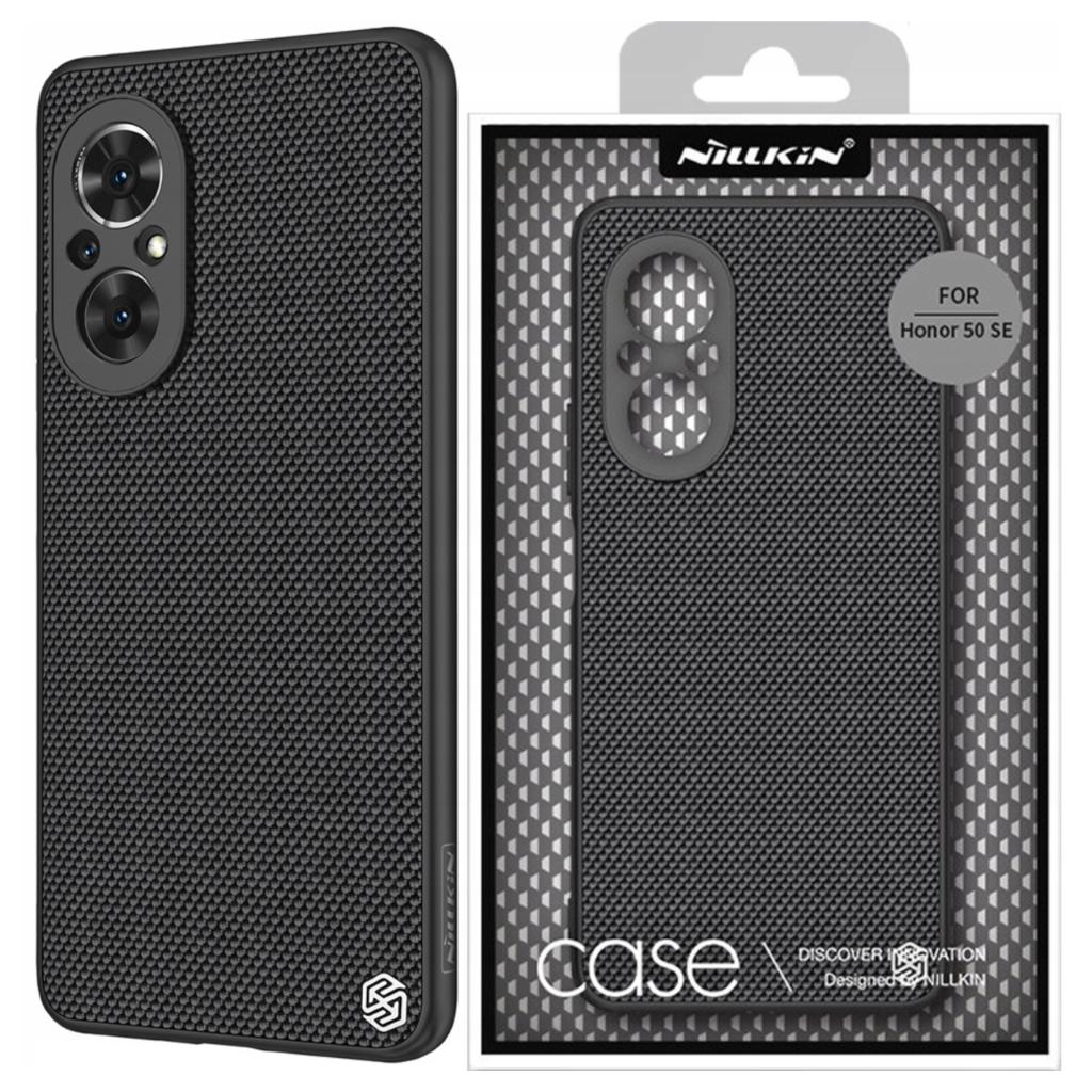 Nillkin Textured Case Wytrzymałe Wzmocnione Etui Z Żelową Ramką I Nylonem Na Tyle Honor 50 Se Czarny