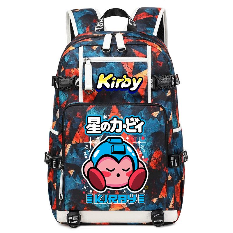 Kirby Cartoon Print Studentenrugzak Grote Capaciteit Reis Schooltas voor Kinderen Tieners