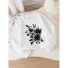 European Sizes Kids' Round-Neck Hoodie | Black and White Floral Pattern, , Sportswear and Casual Wear, Soft and Comfortable, Playful Design
