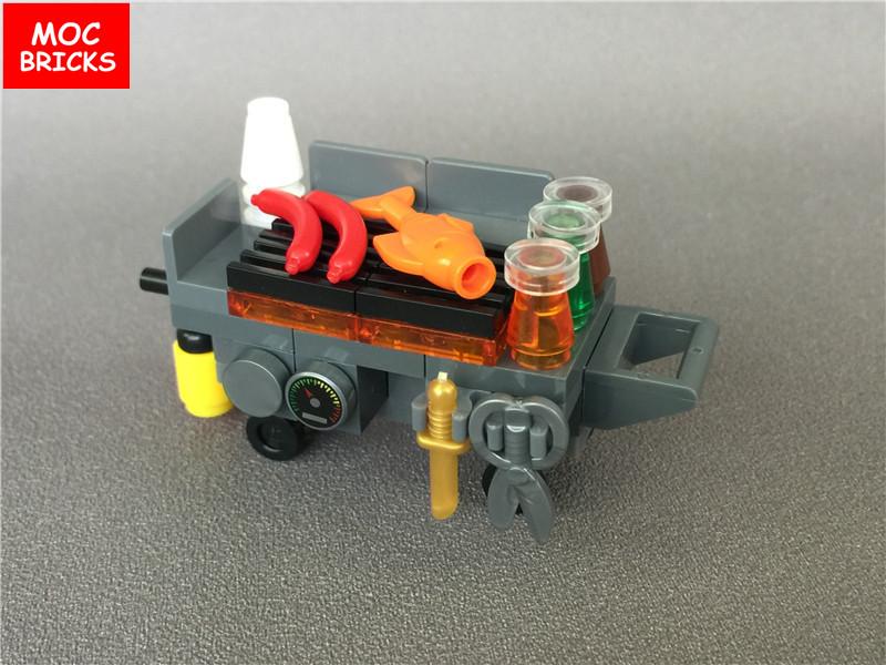 Set  MOC Bricks Coffee Cupboard Microscope Toilet Air Conditioner Desk Educational Building Blocks Toys Kids Gifts