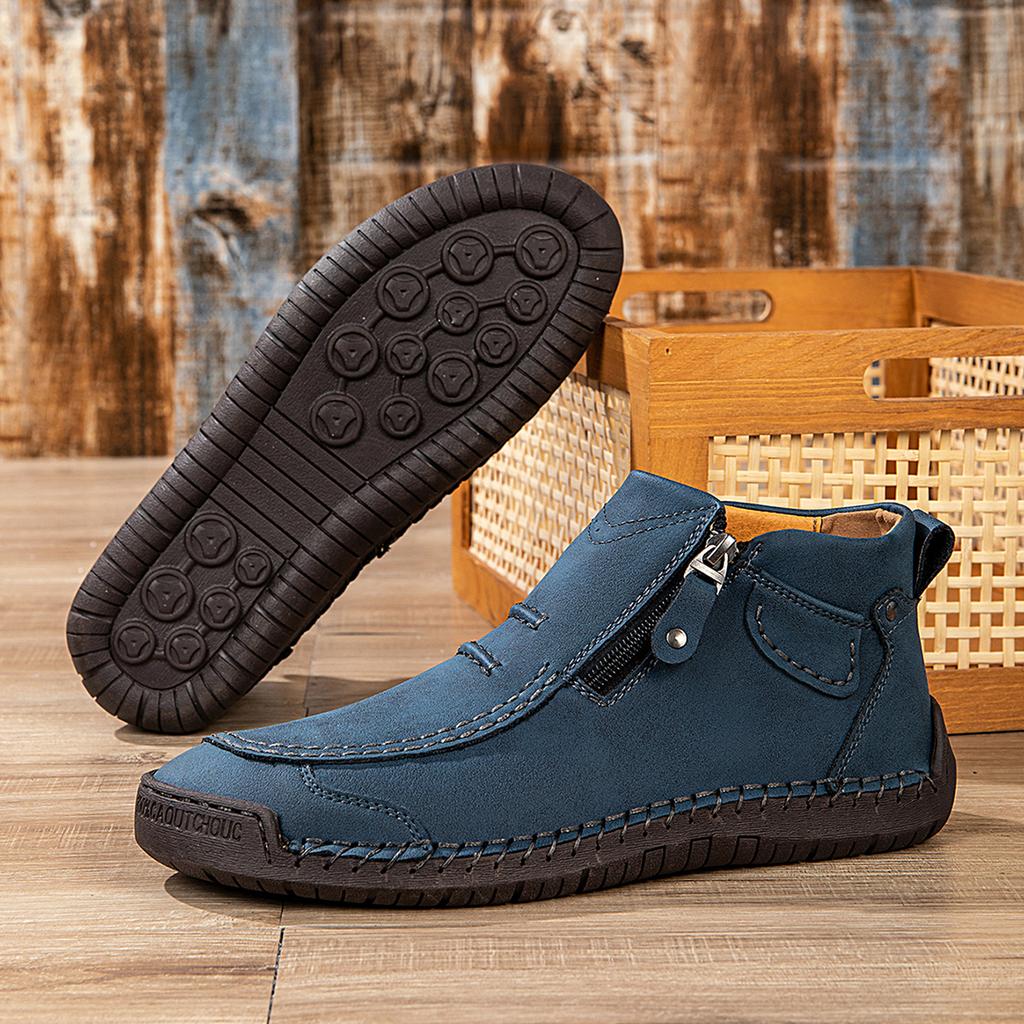 Casual Shoes Men Sneakers Men Flat Footwear Zipper Boots Men Ankle Outdoor Walking