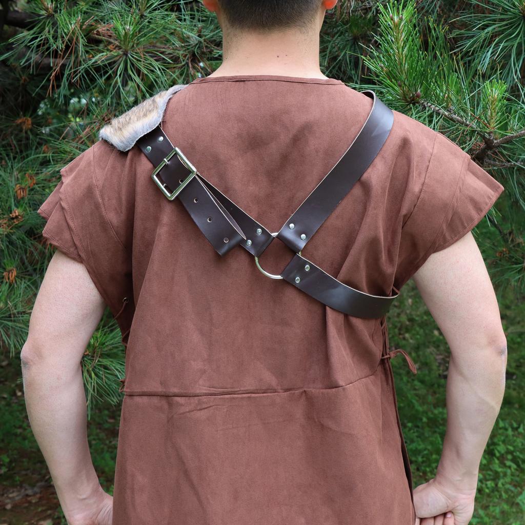 Middelalder Viking Berserker Rustning med Pels Skulderplate Vintage Tilbehør Scene Rollespill Rekvisitter Rollespill Tilbehør