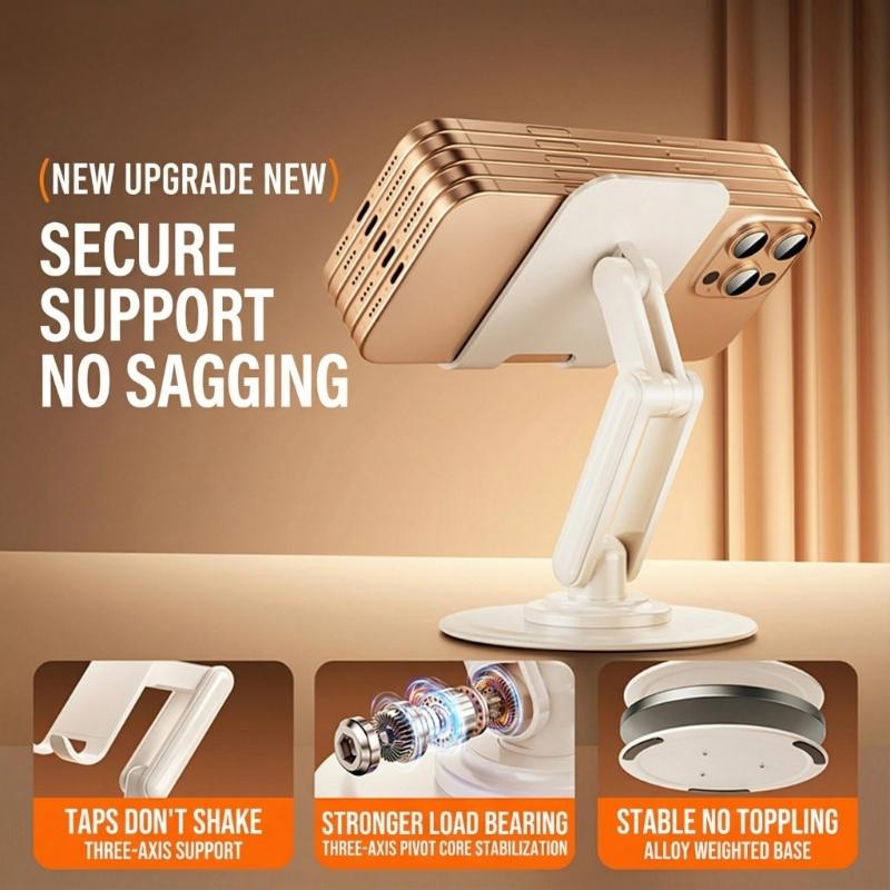 Adjustable Three Rotatable Desk Stand Foldable Portable Not Slip Lightweight Strong Bracket for Phones Tablets