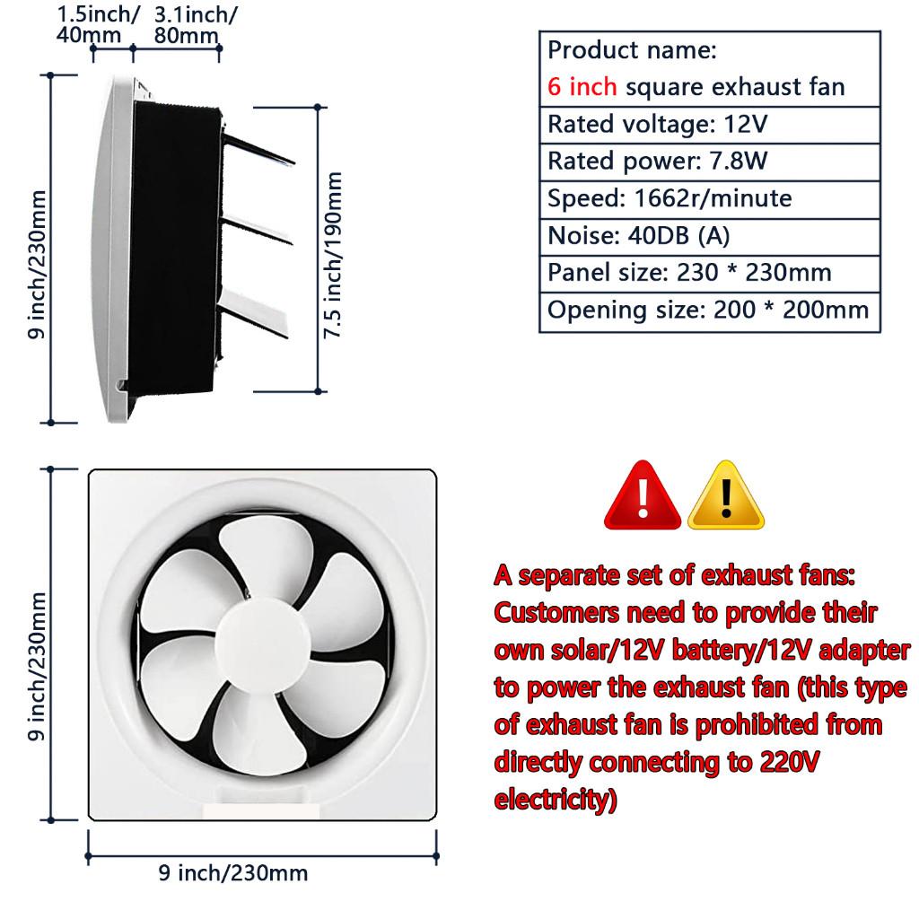 

Indoor Household Use Solar Powered Ventilation Exhaust Fan Solar Air Suction Fan Kit Solar Panel And Air Flow Fan 6 inch