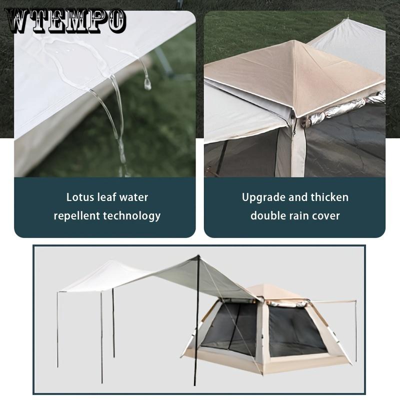 Große Zelt- und Baldachin-Kombination für 5–8 Personen, schnell aufzubauen und einziehbar, inkl. tragbarer Aufbewahrungstasche, Metallrahmen, weiß – ideal für den Innenhof