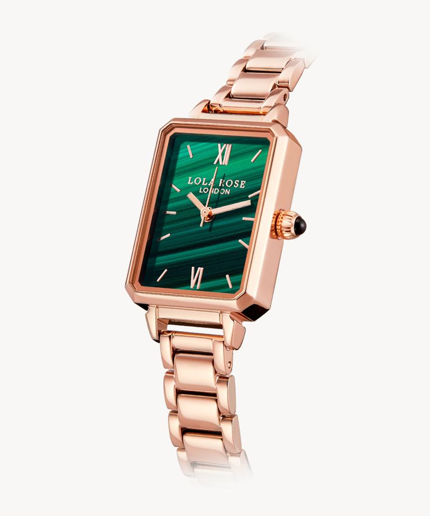 Lollalojeu Ms. Lola Rose Gold Malachite Textured Women'S Metal Wristwatch