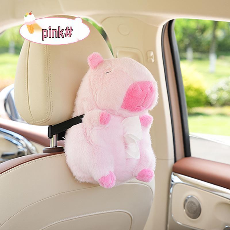 Capybara Car Tissue Holder - Plush Cartoon Multifunctional Tissue Box