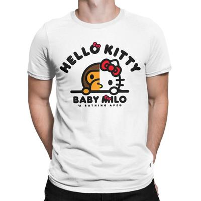 HelloKitty Classic INS Alphabet 3D Print Loose Couple Short-sleeved Quick-dry T-shirt for Both Men and Women