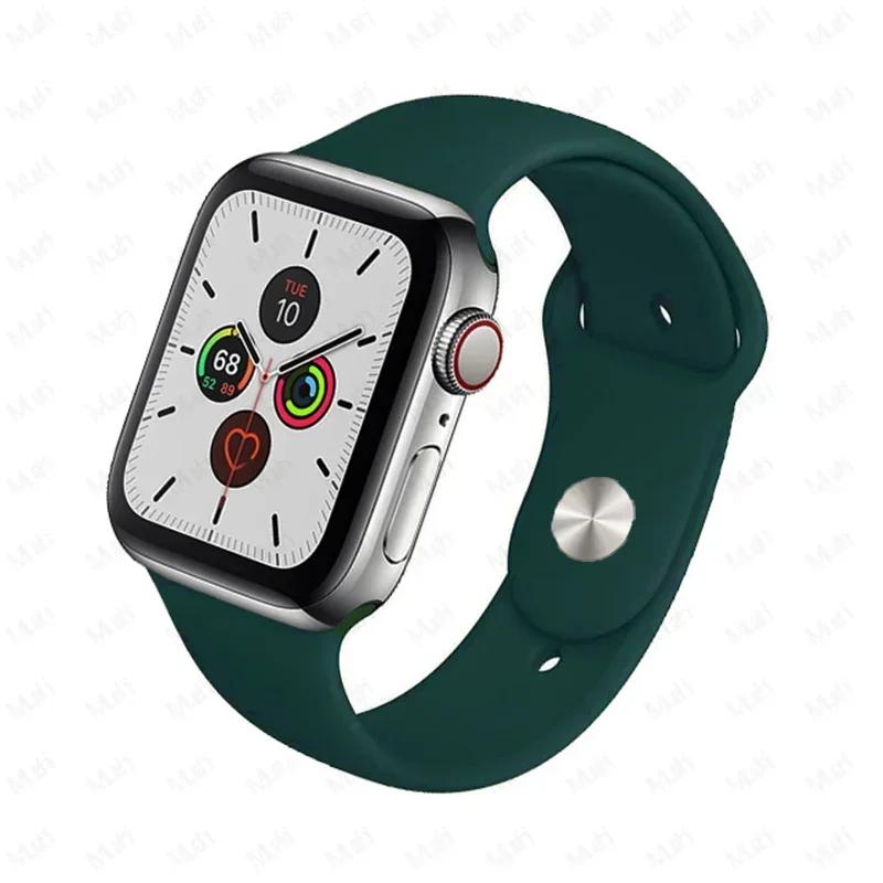 Silicone Strap For Apple Watch Band 44mm 40mm 45mm 42-38-41mm original 1:1 bracelet iwatch series 8 7 se 3 4 5 6 9 ultra 2 49mm