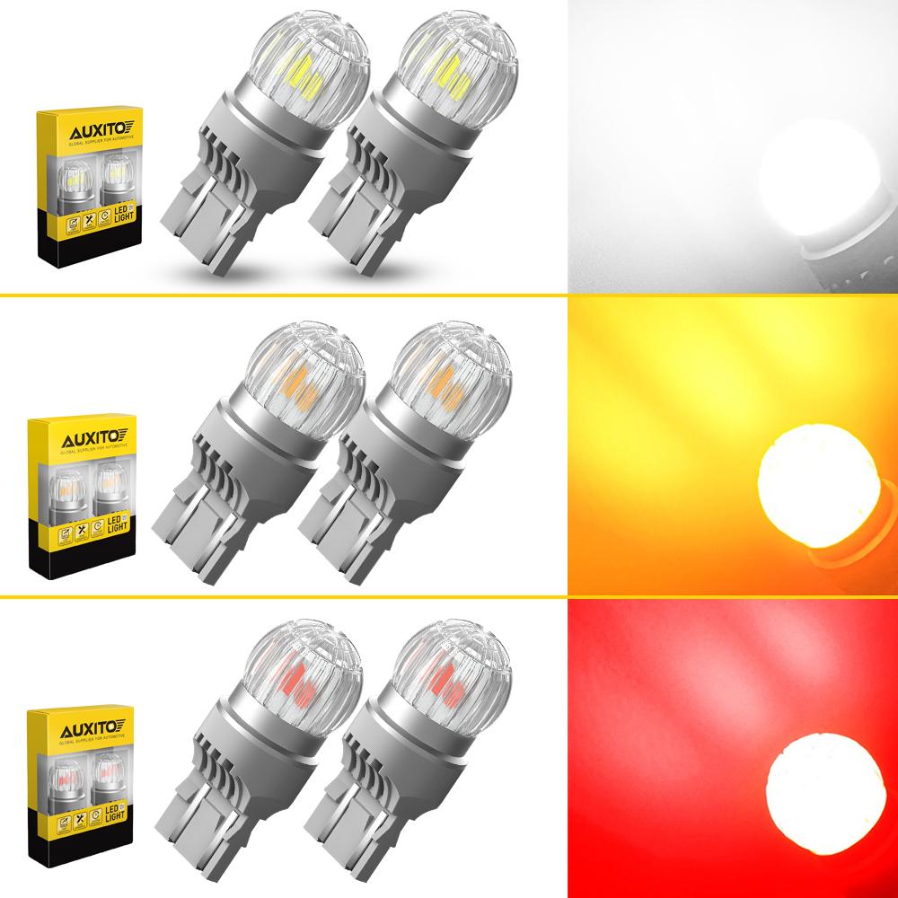 2x AUXITO T20 7443 7440 W21W W21/5W LED Bulb DRL Parking Reverse Lamp Stop Brake Signal Light White/Red/Yellow 12V 360° Lighting Dome Lights 6