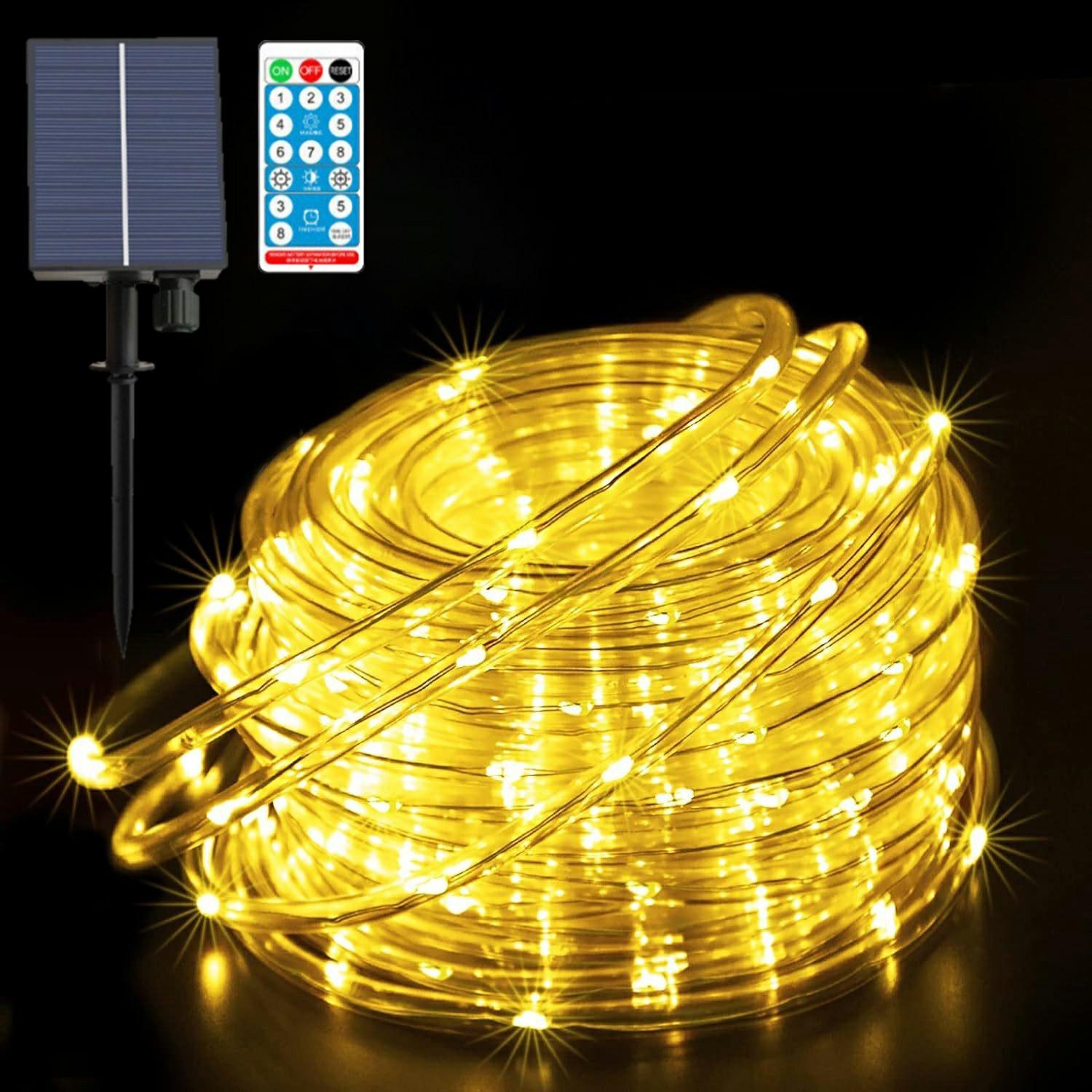 

32m 300 LED 8 Modes Solar String Light PVC Copper Wire Holiday Decorative Lamp with Remote Control Warm Color