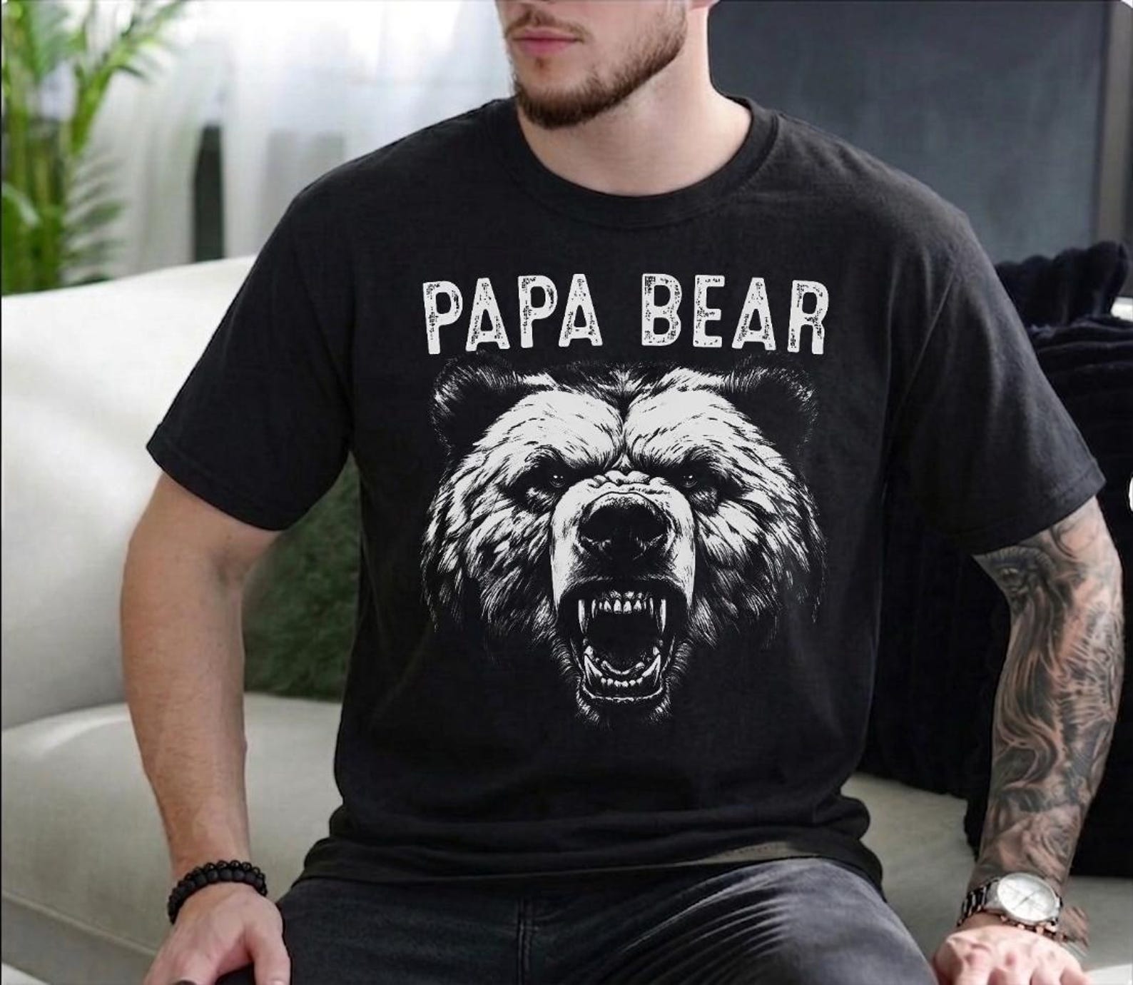 Papa Bear Shirt, Funny Father s Day Gift, Dad Bear Tee 3XL