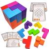 (XINBIDA) MAGCUBE Magnetic Blocks Tetris Educational Toy 3D Puzzle (Set of 2)