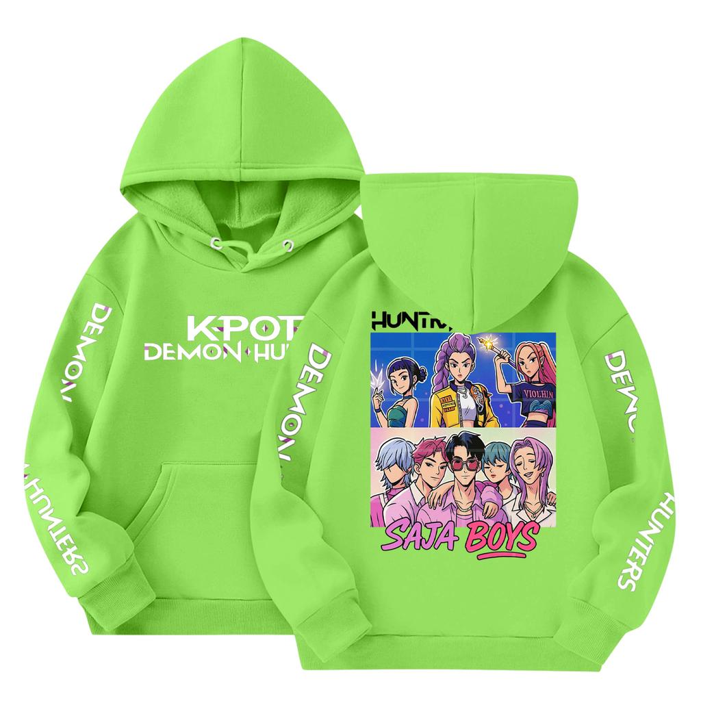 Barne Mote Lett Langermet Genser Med Lommer Trykk Hettegenser