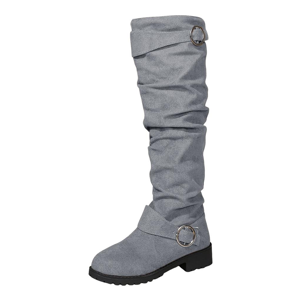 Women's Boots With Over The Knee Slouch Boots Chunky Heel Fashion Mid Calf Boots Boots Women Size 8 Mid