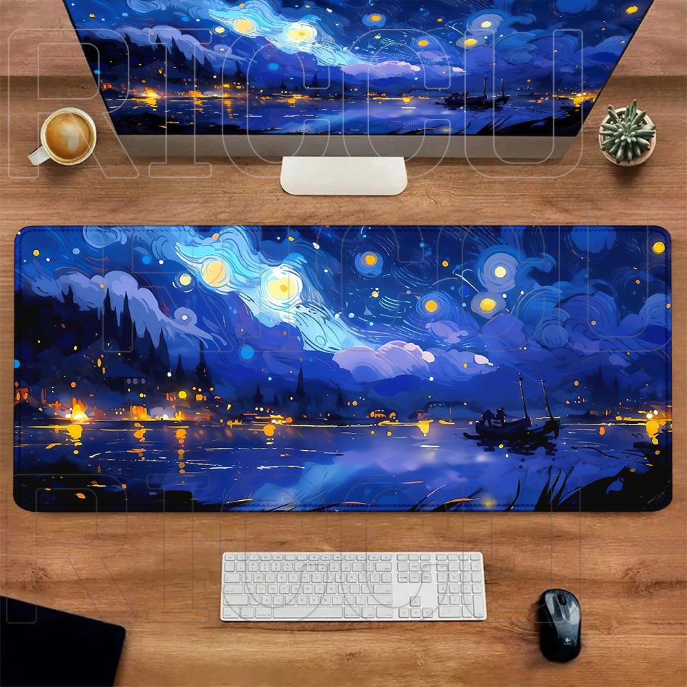 HD print XXL Van Gogh Oil art starry sky Mouse Pad Gaming Laptops Keyboard Mat Deskmat Pc Accessories Desk Protector Mats carpet
