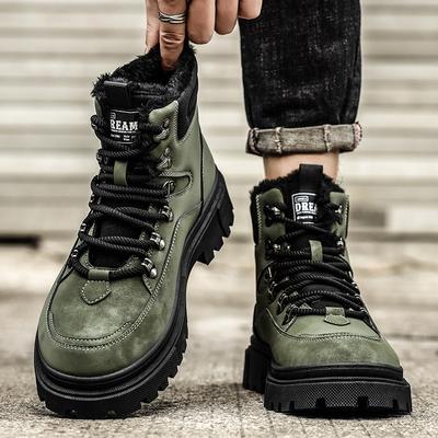 Gereedschap fluwelen katoenen schoenen hoge Martin boots heren nieuwe herfst en winter motorlaarzen casual rabarberlaarzen