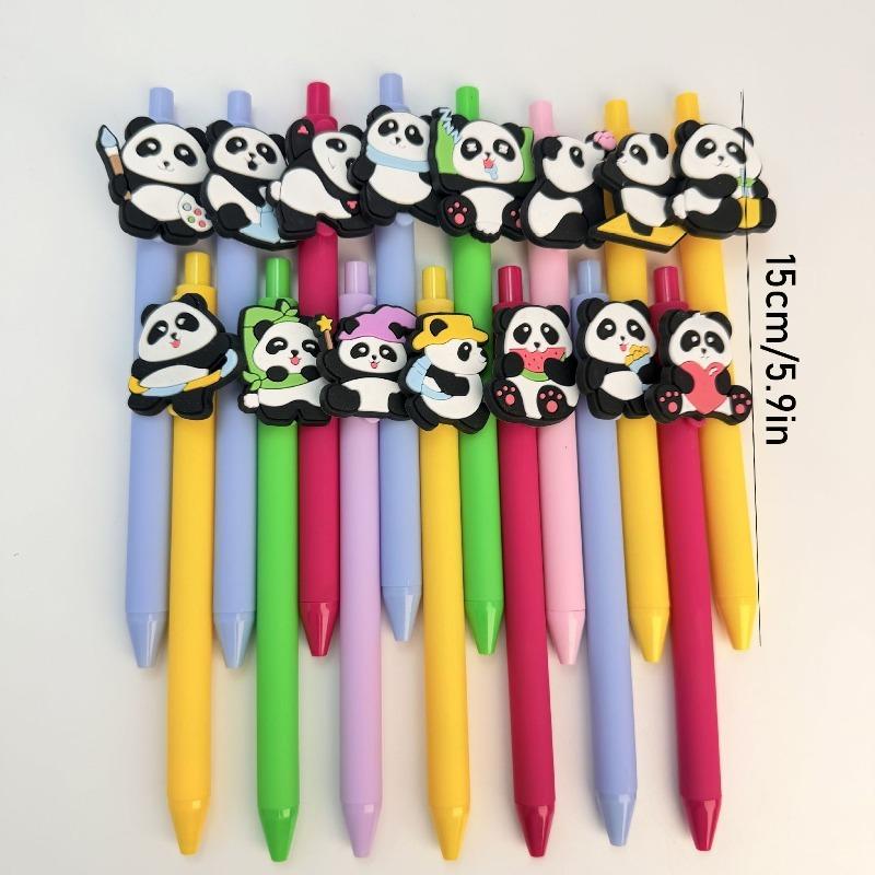 12 Pcs Super Cute National Treasure Panda Neutral Pen Black 0.7mm Student Creative Stationery Back To School Office Supplies Signature Pen