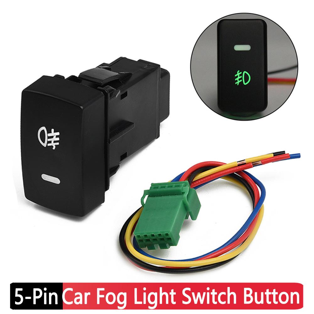 5-Pin Fog Lamp Switches with Cable Car Light On/Off LED Push Button 12V Auto Fog Lights Switch Or Honda Accord Civic Accessories Switches4