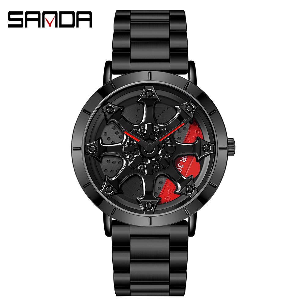 Sanda Meilleure Vente 1088 Montre pour Adolescent: Personnalisé, Cadran Rotatif 3D, Tendance, Quartz Étanche.