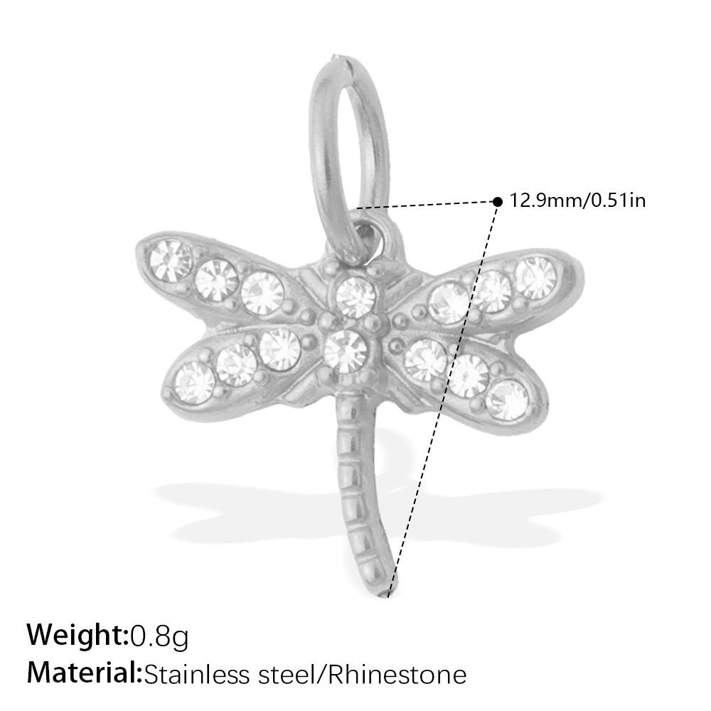Exquisite Small Animal Series Pendant Stainless Steel Rhinestone Zircon Elephant Butterfly Diy Accessories