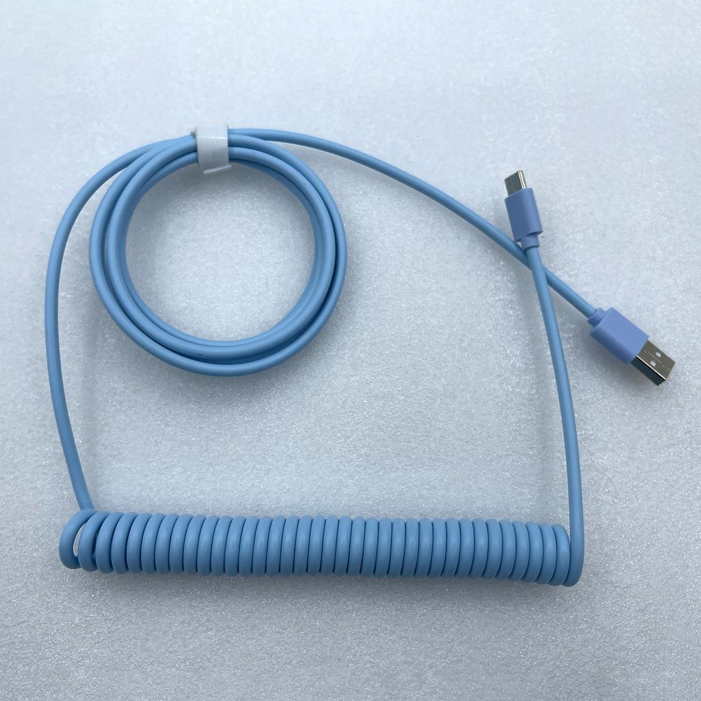 DIY Data Cable for Mechanical Keyboard Universal Extension Line Spring Coiled Charging Wire Type C To USB Port for PC Computer