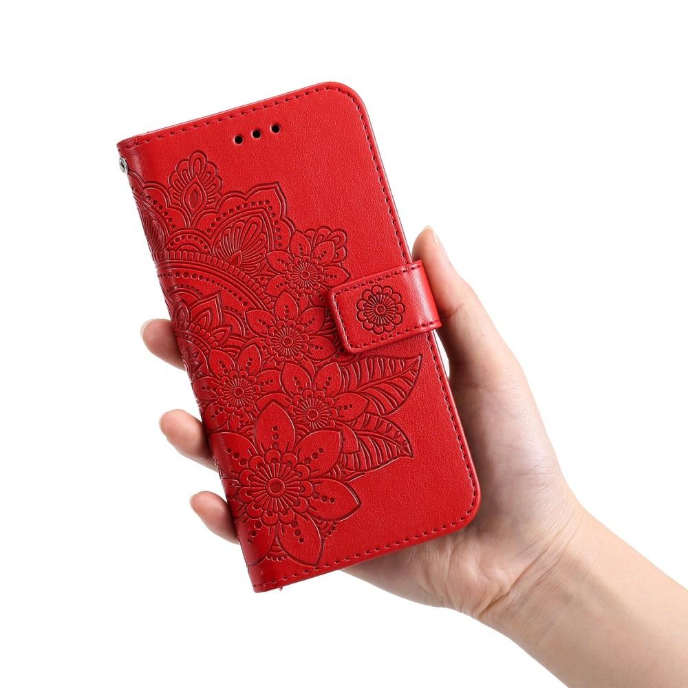 Samsung Galaxy A53 5G Flip Case, Mandala Flower, Red