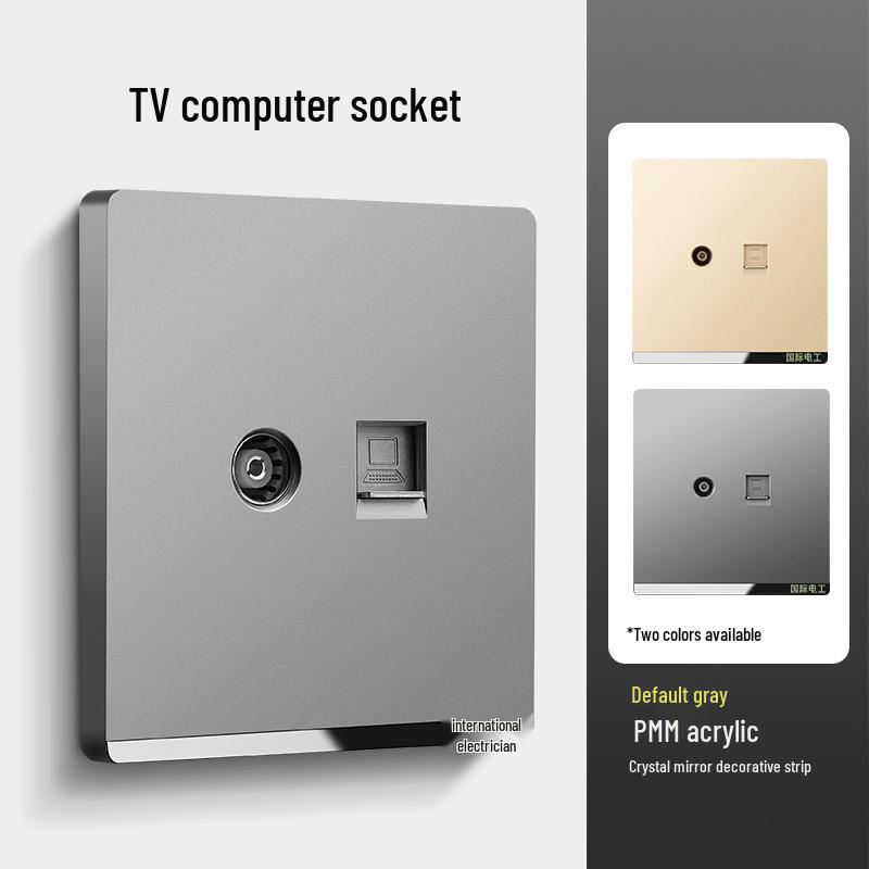 Dual-Gang 86 Type Wall Socket Panel with Double-Control Switch
