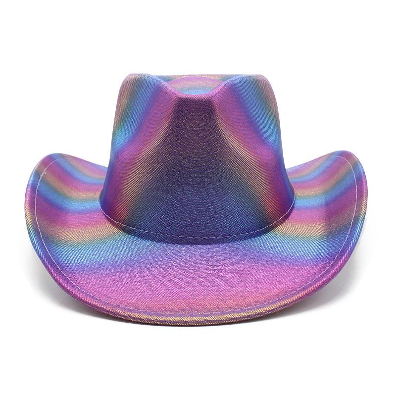Rainbow Striped Cowboy Hat Colorful Top Hat Western Men And Women Party Orgy Decorative Holiday Hat