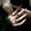Dark retro black versatile spider nail ring niche design sense cold wind opening personality ring spider