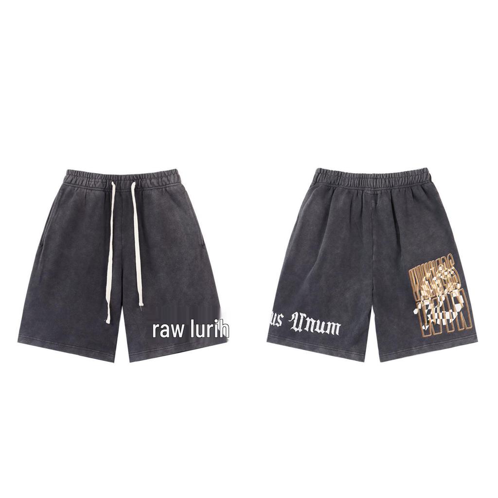 Retro American Tide Hip Hop Washed Terry Shorts