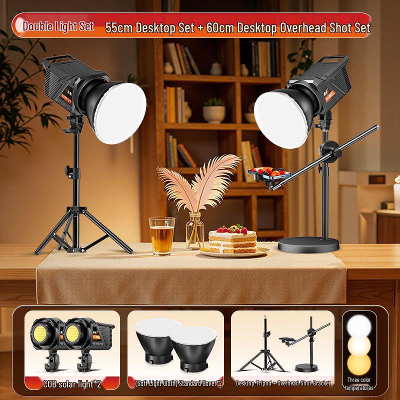 100W Food Photography Desktop Fill Light for Live Streaming & Constant Light Shooting
