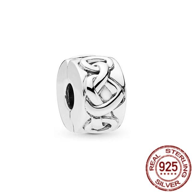 Bande de cœurs et pavé d'étoiles de mer, breloque à Clip en argent Sterling 925, perle adaptée au Bracelet de mode Original, bijoux fins, cadeau à faire soi-même