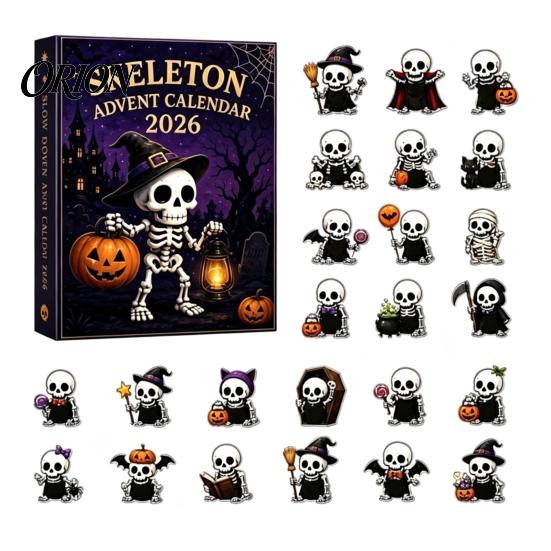 Halloween Party Entertainment Ghost Advent Calendar, 24 Day Countdown Box with Calendar Figurines, Spooky Collectible Toy Set for Kids, Favor