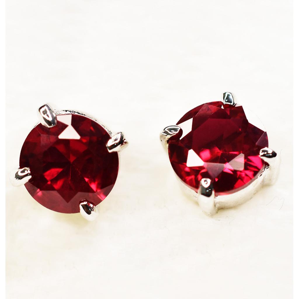 Natural Mozambique Red Ruby 16.10 Ct CERTIFIED Round Cut Earring Pair Free Gift MY.ER-03-N3