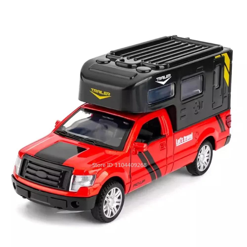 Scale 1:32 Mustang Shelby GT500 F-150 Toy Car Model Alloy Diecast Sound Light Pull Back Vehicle Models Kids Birthday Gifts